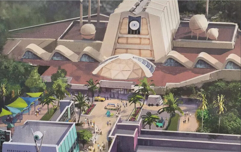 Doors Coaster entrance Monsters Inc. Land in Hollywood Studios concept art