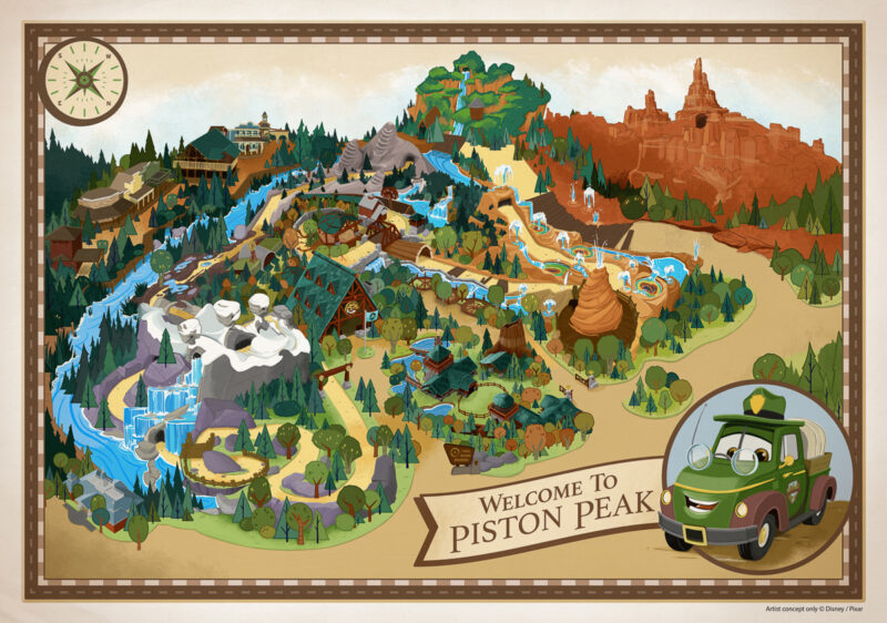 Piston Peak Cars Land Magic Kingdom concept art