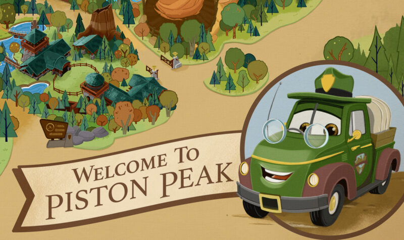 Piston Peak Cars Land Magic Kingdom concept art