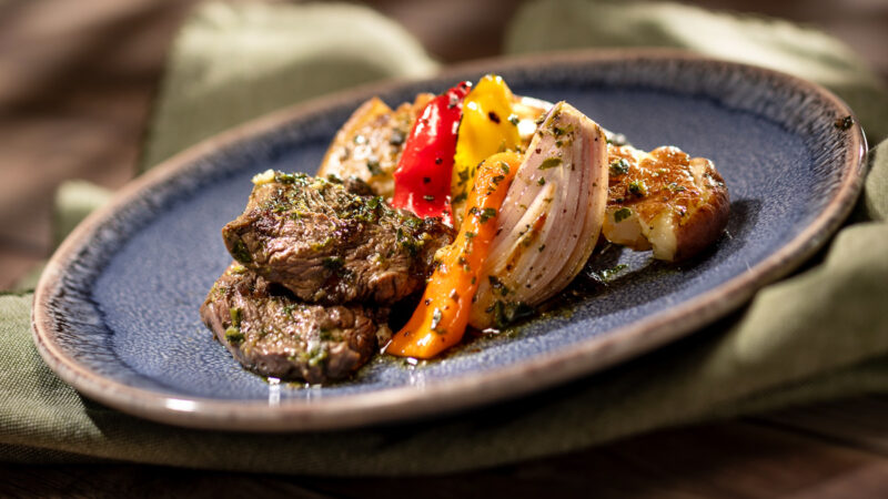 EPCOT Food and Wine Flavors from Fire Beef Skewer