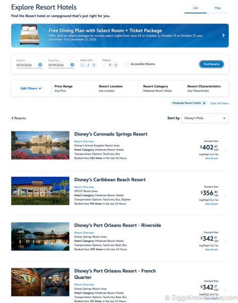 Booking Disney World trip looking at prices