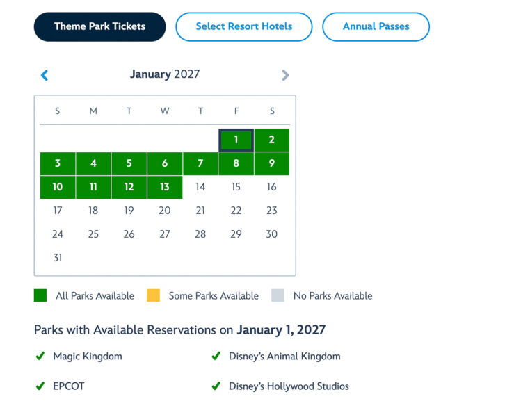 Park Reservation Calendar