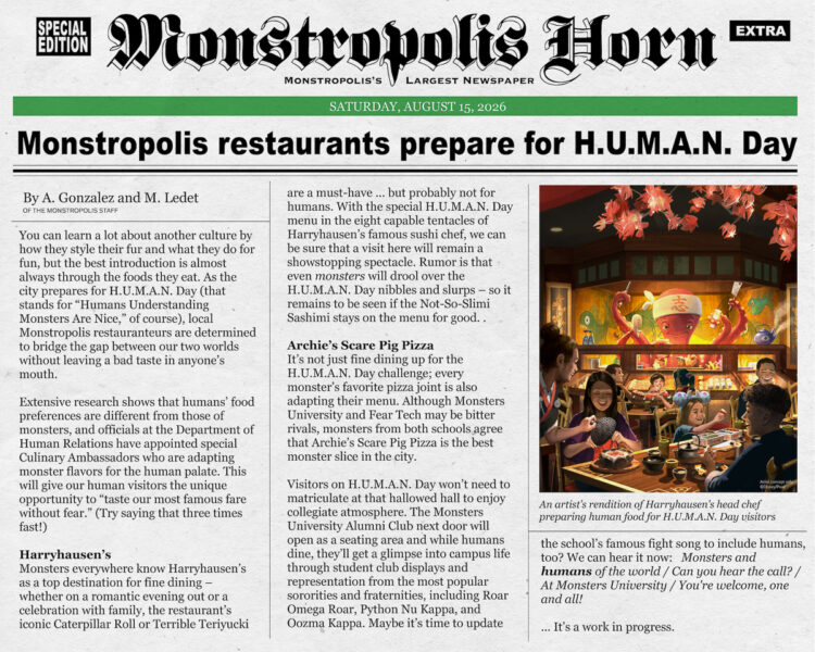 Monstropolis concept art human day Hollywood Studios