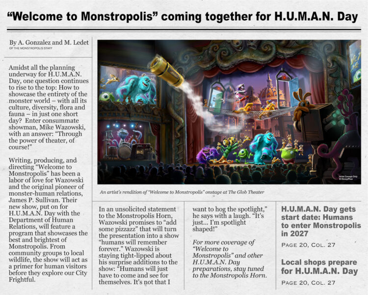 Monstropolis concept art human day Hollywood Studios