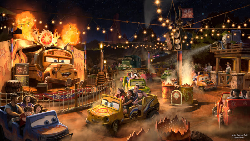 Miss Fritter’s Daredevil Spin-Along concept art Piston Peak Magic Kingdom