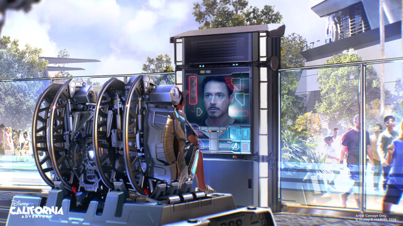 Stark Flight Lab Disney California Adventure concept art ride vehicle