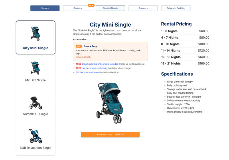Kingdom Strollers Orlando rental