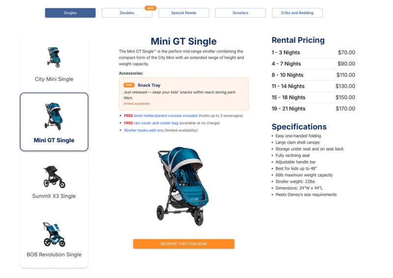 Kingdom Strollers Orlando rental