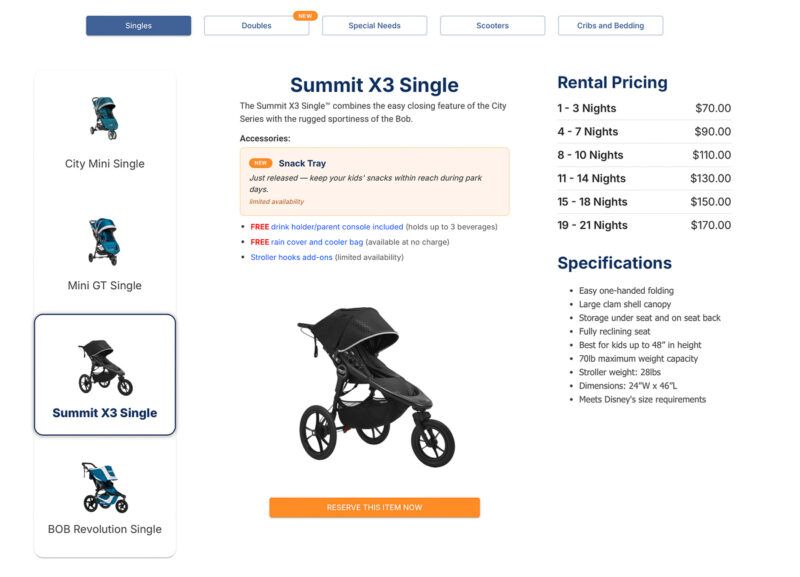 Kingdom Strollers Orlando rental