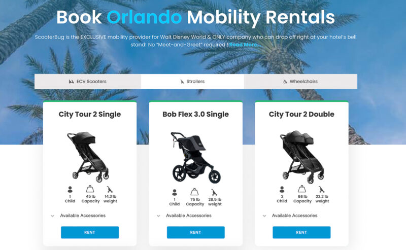 Scooter Bug Strollers Orlando rental